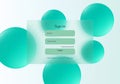 Transparent login panel with soft green gradient spheres and minimal UI elements on a light modern background. Royalty Free Stock Photo
