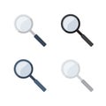 Transparent Magnifying Glass in 4 different color variations Royalty Free Stock Photo