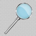Transparent magnifying glass. Vector 3d illustration