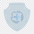 Transparent medical protective icons. Medical protection mark