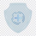 Transparent medical protective icons blue. Medical protection mark transparent Royalty Free Stock Photo