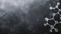 Transparent molecular structure on dark background highlighting scientific concepts Royalty Free Stock Photo