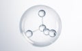Transparent molecule in the bubble, 3d rendering Royalty Free Stock Photo