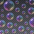 Transparent Multicolored Soap Bubbles background