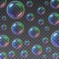 Transparent Multicolored Soap Bubbles background