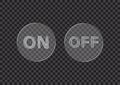Transparent ON OFF Button Icons Clipart on Checkered Background Royalty Free Stock Photo