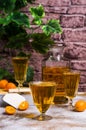 Transparent orange drink