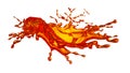 Transparent orange splash isolated on white background. 3d illustration, 3d rendering Royalty Free Stock Photo