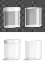 Transparent oval tube for perfume. Packaging for snacks, food