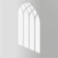 Transparent overlay shadow from the church gothic window. Natural light effect from frame on wall or floor. Mockup Royalty Free Stock Photo