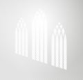 Transparent overlay shadow from the church gothic window. Natural light effect from frame on wall or floor. Mockup