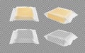 Transparent packaging with cheese or butter Royalty Free Stock Photo