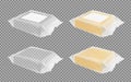 Transparent packaging with cheese or butter Royalty Free Stock Photo