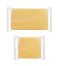 Transparent packaging with cheese Royalty Free Stock Photo