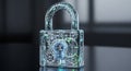 Security lock technology ensuring digital protection cyber safety privacy encryption data and secure system access Royalty Free Stock Photo