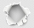 Transparent paper rip hole Royalty Free Stock Photo