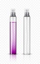 Transparent perfume bottles on transparent background