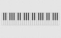 Transparent piano keys on a transparent background. Isolated vector illustration.