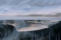 Transparent piece of ice like geological cross-section of Baikal lake Royalty Free Stock Photo