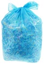 Transparent Plastic Bag with Paper Shreddings Royalty Free Stock Photo