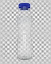 Transparent plastic bottle with mineral water with close blue ca Royalty Free Stock Photo