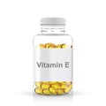 Transparent plastic bottle of vitamin e pills Royalty Free Stock Photo