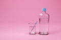 Transparent plastic bottle water, 3D render