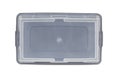 Transparent plastic boxes with colored lid