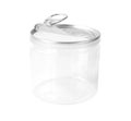 Transparent Plastic Container Aluminum Sealed isolated on white Royalty Free Stock Photo