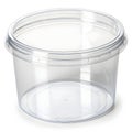 Transparent plastic container isolated on white background Royalty Free Stock Photo