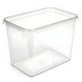 Transparent plastic container isolated on white background Royalty Free Stock Photo