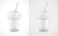 Transparent plastic cup. Fast-food pack for drink