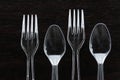 Transparent plastic fork and spoon for food eating garbage issue for environmental pollution