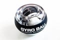 Transparent plastic gyroball on black background Royalty Free Stock Photo