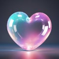 Transparent Plastic Heart with Reflected Lights.