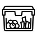 Transparent plastic lunchbox icon, outline style