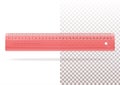 Transparent plastic red ruler for school or office Royalty Free Stock Photo