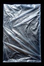 Transparent Plastic Wrap on Black Background Mock-Up Royalty Free Stock Photo