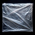 Transparent Plastic Wrap on Black Background Mock-Up Royalty Free Stock Photo