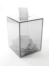 Transparent ballot box with voting cards