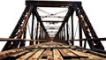 transparent PNG of a Beam Bridge. passageway wood road. rusty steel metal iron. Royalty Free Stock Photo