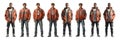 Transparent or PNG Image of Boldly Stylish: Orange and Black Jacketed Ensemble Pack Royalty Free Stock Photo