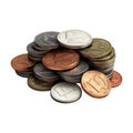 Transparent or PNG Image of Stack of Coins Royalty Free Stock Photo