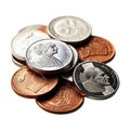 Transparent or PNG Image of Stack of Coins Royalty Free Stock Photo