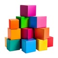 Transparent or PNG Image of a Stack of Colorful Boxes Royalty Free Stock Photo