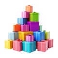 Transparent or PNG Image of a Stack of Colorful Boxes Royalty Free Stock Photo