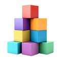 Transparent or PNG Image of a Stack of Colorful Boxes Royalty Free Stock Photo