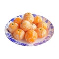 Transparent or PNG Image of Stack of Oranges in a Plate Royalty Free Stock Photo