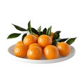 Transparent or PNG Image of Stack of Oranges in a Plate Royalty Free Stock Photo