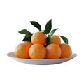Transparent or PNG Image of Stack of Oranges in a Plate Royalty Free Stock Photo